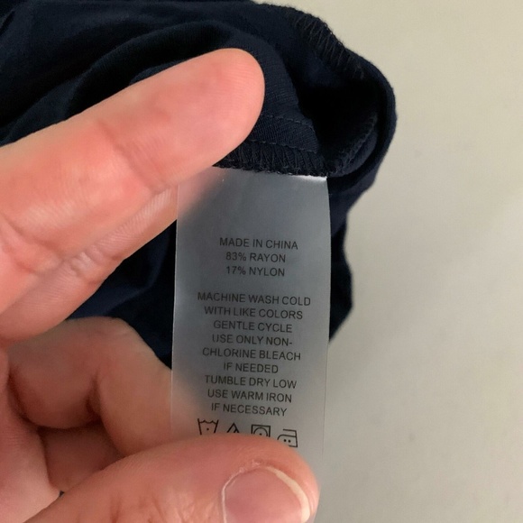 Vince Camuto Top Blouse Navy Blue Tie Front Sz XL - Picture 5 of 6